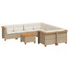 vidaXL 9-delige Loungeset met kussens poly rattan beige