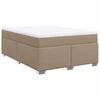 vidaXL Boxspring met matras kunstleer cappuccinokleurig 140x190 cm