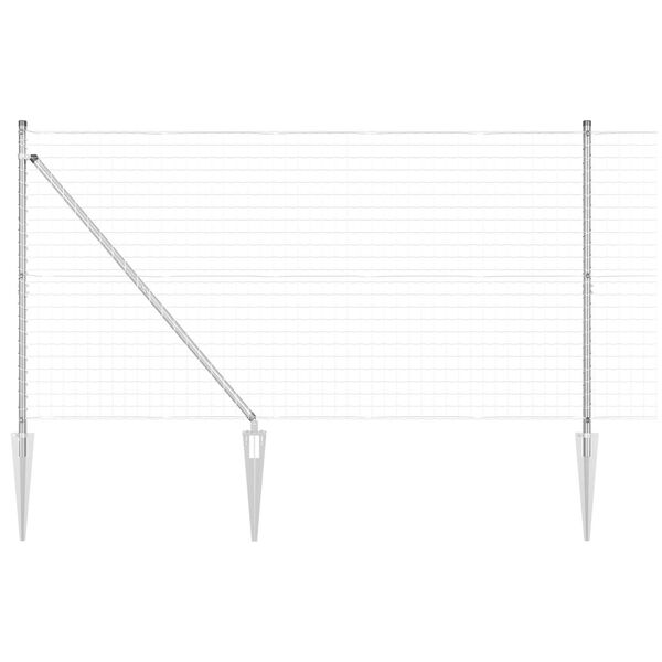 vidaXL Hecke met palen Zilver 1.2 x 10 m Staal
