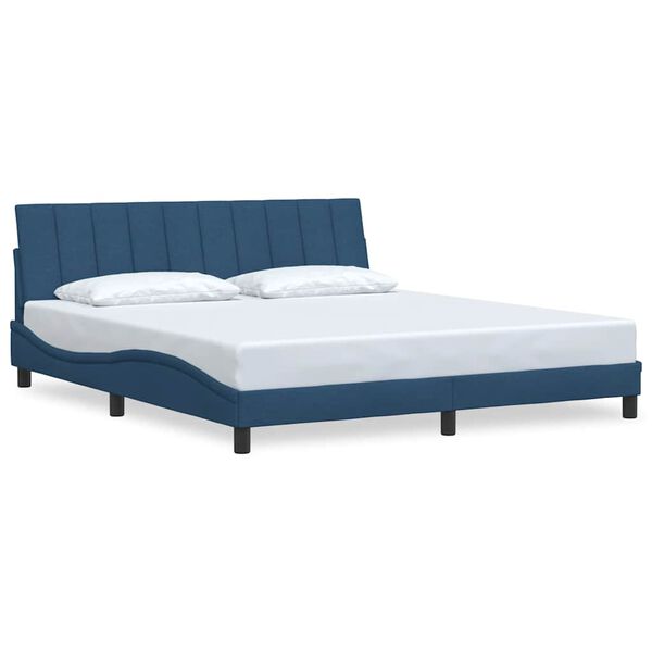 vidaXL Bedframe zonder matras "Hanko" stof blauw 180x200 cm
