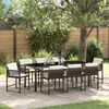vidaXL Tuin eettafelset 9 pcs Bruin poly rattan