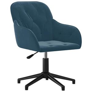 vidaXL Kantoorstoel draaibaar fluweel blauw
