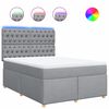 vidaXL Boxspring met matras stof lichtgrijs 140x200 cm