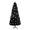 vidaXL Kerstboom met LED-sneeuwvlokken 210 cm glasvezel zwart