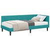 vidaXL Hoekbedframe met Matras met matras 2 pcs Turquoise Fluweel