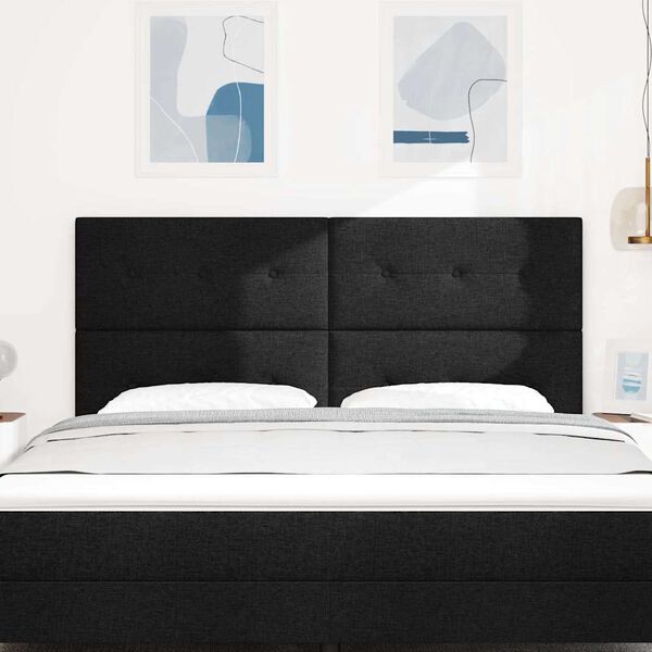 vidaXL Hoofdbord met hoofdeinde Zwart 180 cm Nep Leer