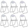 vidaXL Klapstoelen 6 stuks wit kunstleer