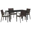 vidaXL Tuin eettafelset 5 st Bruin en zwart PE Rattan