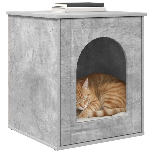vidaXL Kattenhuis Beton 53 x 52 x 62 cm Bewerkt hout