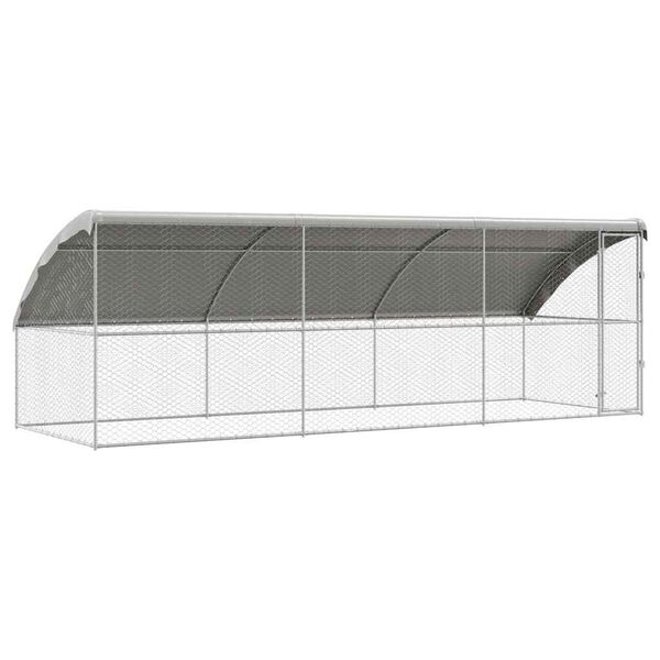vidaXL Hondenhok 3 pcs Zilver 6 x 2 x 2 m Gegalvaniseerd staal