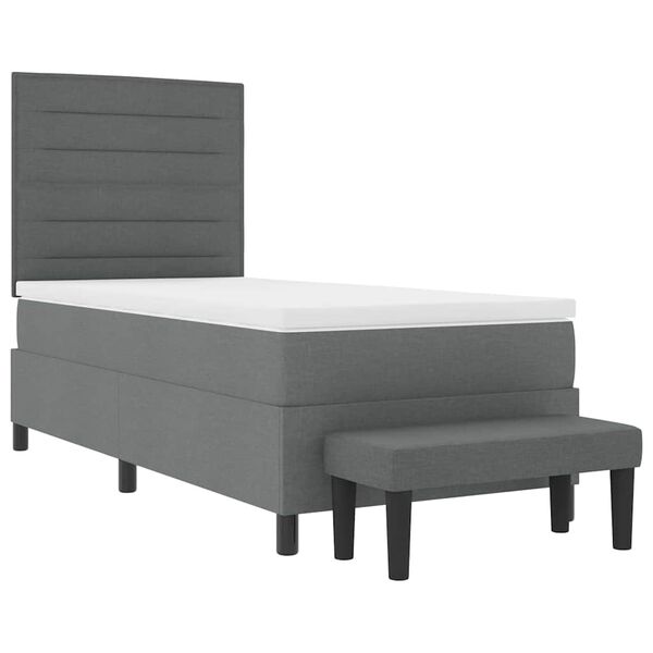 vidaXL Boxspringbed met kussen Donkergrijs 80 x 200 cm Stof