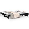 vidaXL Slaapbank uitschuifbaar massief grenenhout zwart 2x(75x190) cm
