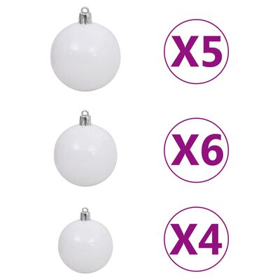 vidaXL Kunstkerstboom met verlichting kerstballen dennenappels 150 cm