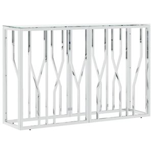 vidaXL Wandtafel 110x30x70 cm roestvrij staal en glas zilverkleurig
