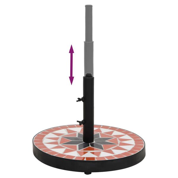 vidaXL Parasolvoet rond 12 kg terracotta wit