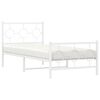 vidaXL Bedframe met hoofd- en voeteneinde metaal wit 90x190 cm