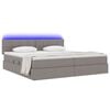 vidaXL Opbergbed met LED met matras met LED Taupe 200 x 200 cm Stof