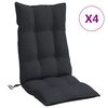 vidaXL Stoelkussens 4 st hoge rug oxford stof zwart