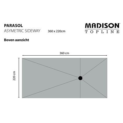 Madison Parasol Asymmetric Sideway 360x220 cm grijs PC15P014