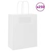 vidaXL Papieren zakken 250 st met hengsels 18x8x22 cm wit