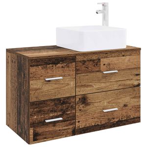 vidaXL Badkamermeubelset 2 st Oud hout Bewerkt hout