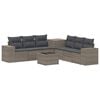 vidaXL Bankstel 8 st Grijs en Donkergrijs Poly Rattan en Staal