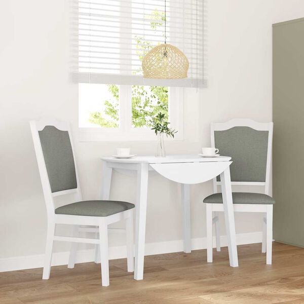 vidaXL Eetkamerstoelen met kussens 2 stuks wit massief hout rubber