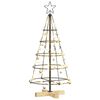 vidaXL Kerst Cone Boom met standaard Zwart 90 cm Staal