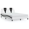 vidaXL Bedframe "Viana" met LED zonder matras wit en zwart 140x190 cm