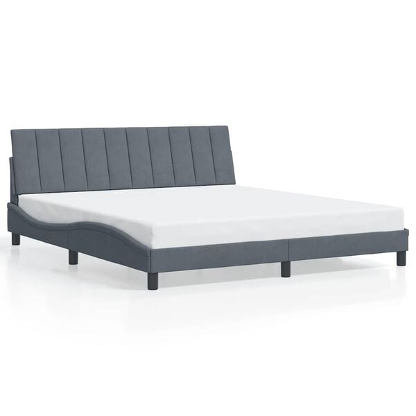 vidaXL Bedframe zonder matras "Hanko" 180x200 cm fluweel donkergrijs