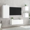 vidaXL 5-delige Tv-wandmeubelset met LED-verlichting bewerkt hout wit