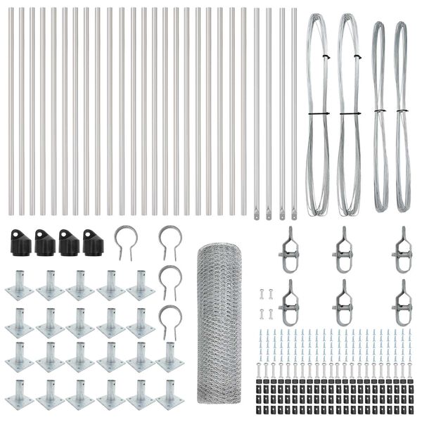 vidaXL Afrasteringspaal Zilver 50 x 0,6 m (13 mm gaas) Staal