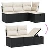 vidaXL 11-delige Loungeset met kussens poly rattan zwart