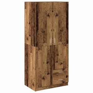 vidaXL Kledingkast 80x52x180 cm bewerkt hout oud houtkleurig