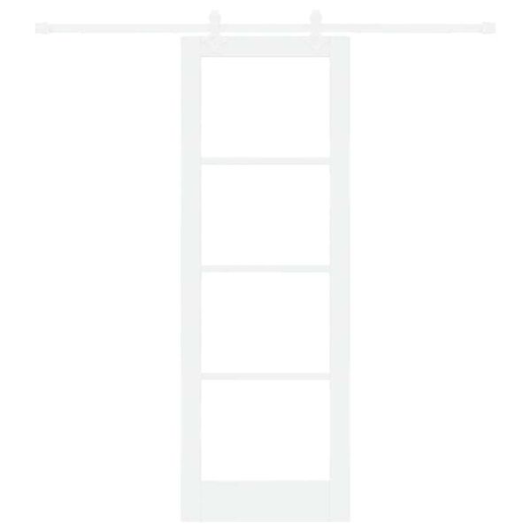 vidaXL Schuifdeur Wit 73,5 x 211 cm Massief grenenhout en glas