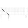 vidaXL Euro-hek met grondpennen 25 x 0,4 m PVC-Coated Staal Grijs Mesh