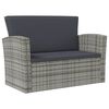 vidaXL 8-delige Loungeset met kussens poly rattan grijs
