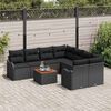 vidaXL Tuinbankenset met opslag 9 pcs Zwart poly rattan