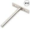 vidaXL Zwevende plankdragers 12st onzichtbaar &Oslash;10x100 mm koolstofstaal