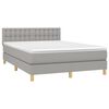 vidaXL Boxspring met matras stof lichtgrijs 140x200 cm
