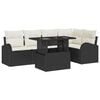 vidaXL Tuin Sofa Set met kussen 6 pcs Zwart 100 x 55 x 73 cm Poly riet