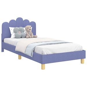 vidaXL Bedframe voor kinderen met hoofdbord Jeans Blauw 90 x 190 cm