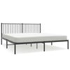 vidaXL Bedframe met hoofdbord metaal zwart 183x213 cm