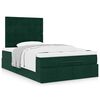 vidaXL Ottoman bed met matrassen 120x190cm fluweel donkergroen