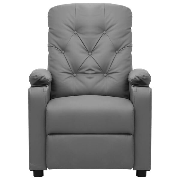 vidaXL Fauteuil verstelbaar elektrisch kunstleer grijs