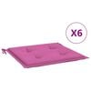 vidaXL Tuinstoelkussens 6 st 50x50x3 cm stof roze