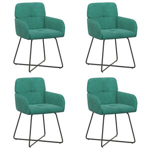vidaXL Eettafelstoelen 4 st fluweel Turquoise 59 x 56,5 x 86 cm