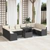 vidaXL Tuin Sofa Set met kussen 11 pcs Zwart Poly riet