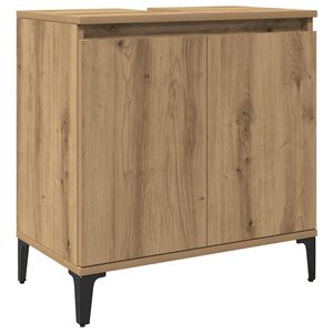vidaXL Wastafelkast 58x33x60 cm bewerkt hout artisanaal eikenkleur
