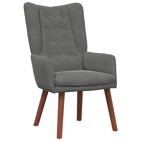 vidaXL Fauteuil Donkergrijs 63 x 67 x 94 cm Fluweel